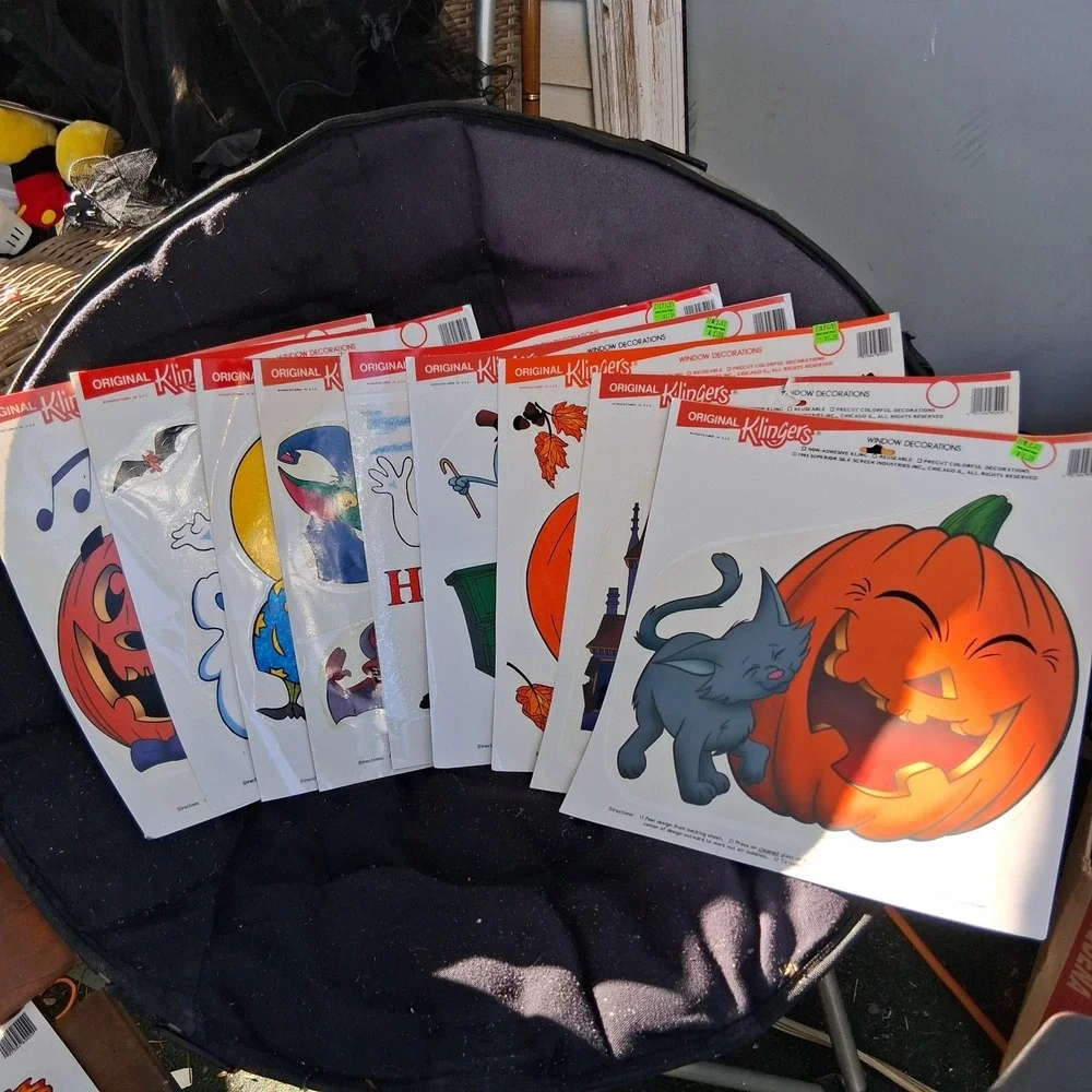 Vintage 90s Halloween Klingers Window Clings Lot Of 10 No Duplicates JOL...